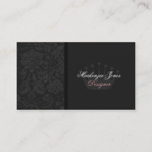 Mackenzie Black Damask Chic Visitekaartje
