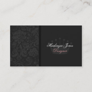 Mackenzie Black Damask Chic Visitekaartje