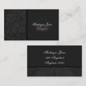 Mackenzie Black Damask Chic Visitekaartje (Voorkant / Achterkant)