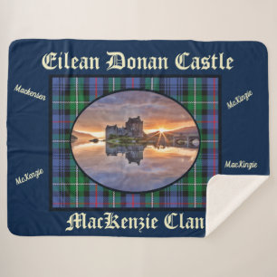 MacKenzie Clan's Eilean Donan Castle Tartan Sherpa Deken