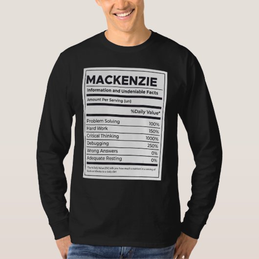 Mackenzie Nutrition Information Problem Solving Ha T-shirt (Voorkant)