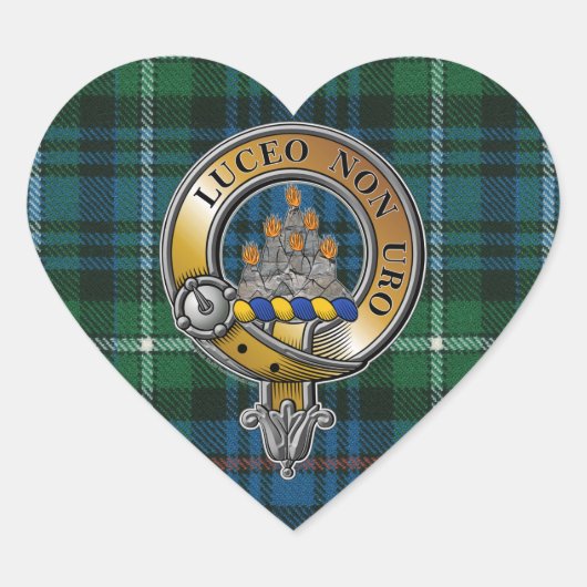 MacKenzie Tartan & Badge Hart Sticker (Voorkant)