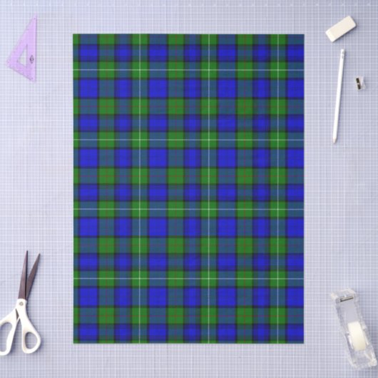 MacKenzie tartan blauwe groene vleid Tissuepapier (Craft)