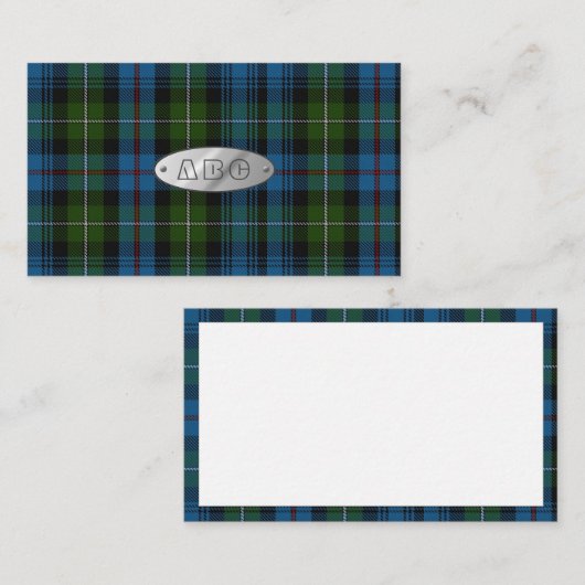 MacKenzie Tartan Monogram Cartes de visite (Devant / Derrière)