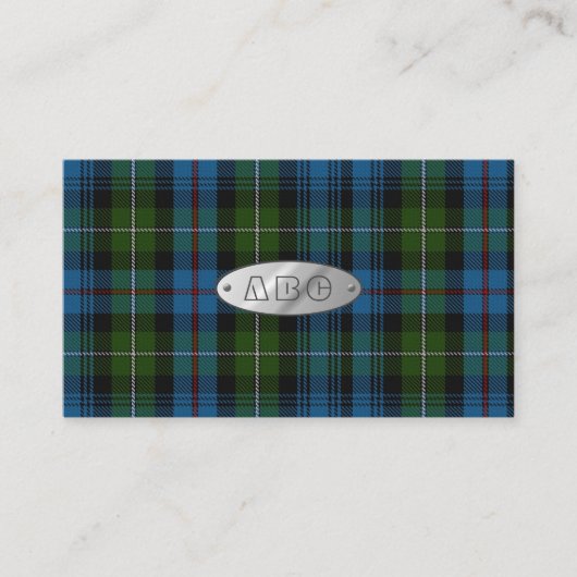 MacKenzie Tartan Monogram Visitekaartjes (Voorkant)