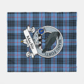 MacKie Blue Clan Badge Tartan Pset Fleece Deken (Voorkant (Horizontaal))