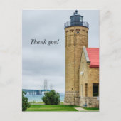 Mackinac Bridge en Lighthouse Dank u Briefkaart (Voorkant)