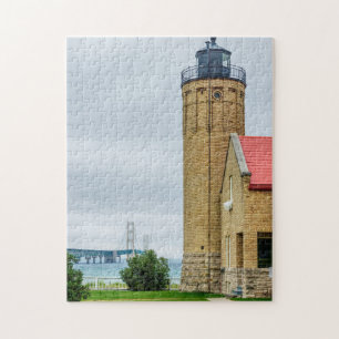 Mackinac Bridge en Lighthouse Legpuzzel