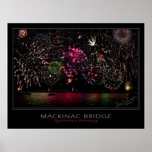 Mackinac Bridge Fireworks Poster (Voorkant)