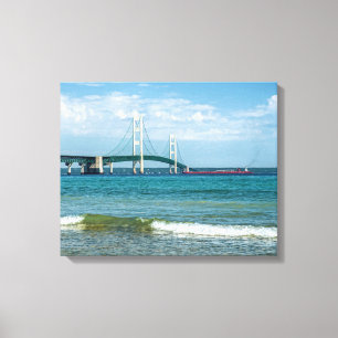 Mackinac Bridge in de zomer Canvas Afdruk