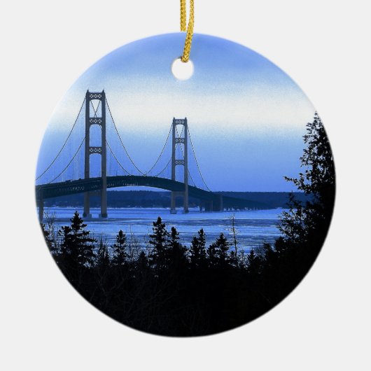 Mackinac Bridge Keramisch Ornament (Voorkant)