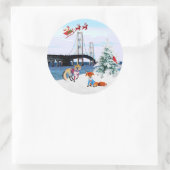 Mackinac Bridge-Kerst sticker (Tas)