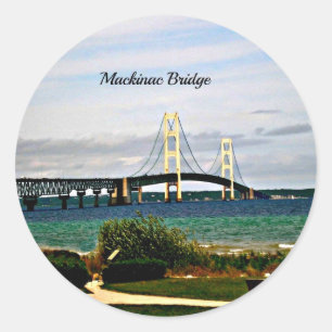 Mackinac Bridge, Mackinac Island Ronde Sticker