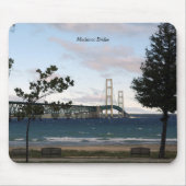 Mackinac Bridge met bomen mousepad Muismat (Voorkant)