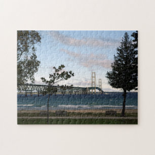 Mackinac Bridge met bomen puzzel Legpuzzel