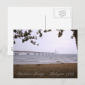 Mackinac Bridge Michigan Briefkaart (Voorkant / Achterkant)