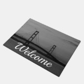 Mackinac Bridge op Dusk Grayscale Welcome Doormat Deurmat (Schuin)