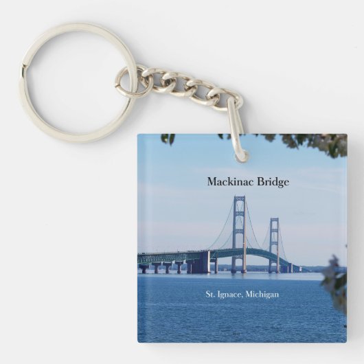Mackinac Bridge St. Ignace-sleutelketen Sleutelhanger (Voorkant)