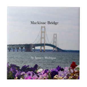 Mackinac Bridge St. Ignace spring tile Tegeltje