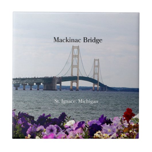 Mackinac Bridge St. Ignace spring tile Tegeltje (Voorkant)