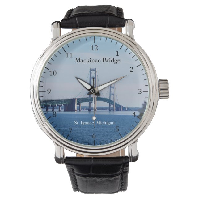Mackinac Bridge St. Ignace watch Horloge (Voorkant)