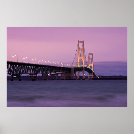 Mackinac Bridge Sunset Poster (Voorkant)