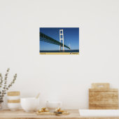 Mackinac Bridge uit de Straat van Mackinaw City, Poster (Keuken)