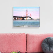 Mackinac Bridge Wrapped Canvas Afdruk (Insitu (Woonkamer))