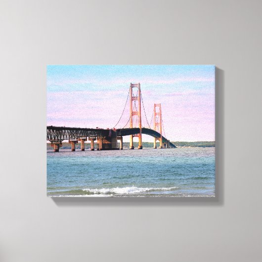 Mackinac Bridge Wrapped Canvas Afdruk (Voorkant)