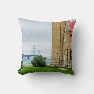 Mackinac-brug en vuurtoren kussen