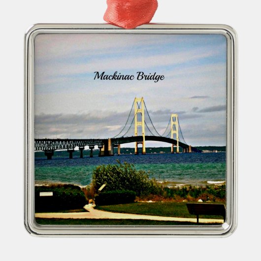 Mackinac-brug, Mackinac Island Metalen Ornament (Voorkant)