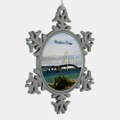 Mackinac-brug, Mackinac Island Tin Sneeuwvlok Ornament (Links)