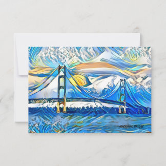 Mackinac-brugnotitiekaart RSVP Kaartje