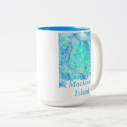 Mackinac Island Coffee Mug Tweekleurige Koffiemok (Voorkant rechts)