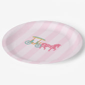 Mackinac Island Horse Drawn Carriage Monogram Papieren Bordje (Gekanteld)