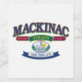 Mackinac Island Michigan Wijn Etiket (Enkel label)