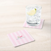 Mackinac Island Paard getrokken koets bruiloft Vierkante Kartonnen Onderzetter (Insitu)