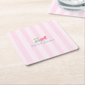 Mackinac Island Paard getrokken koets bruiloft Vierkante Kartonnen Onderzetter (Schuin)