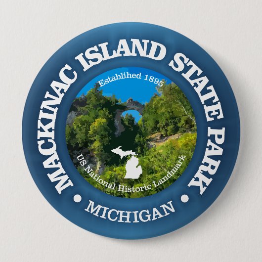 Mackinac Island SP Ronde Button 4,0 Cm (Voorkant)