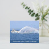 Mackinac Island Veerboot naar Mackinaw City, Michi Briefkaart (Staand voorkant)
