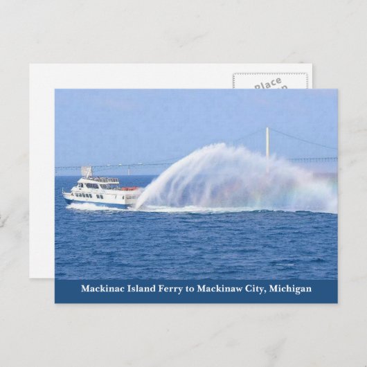 Mackinac Island Veerboot naar Mackinaw City, Michi Briefkaart (Voorkant / Achterkant)