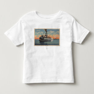 Mackinac, MI - Uitzicht van Sainte Marie Steamer Kinder Shirts