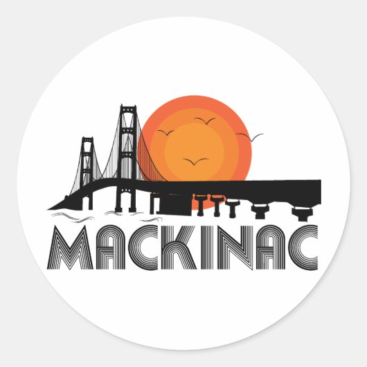 Mackinac Ronde Sticker (Voorkant)