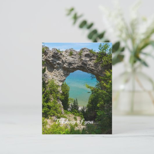 Mackinacs Arch Rock Penser À Vous Carte Postale (Debout devant)