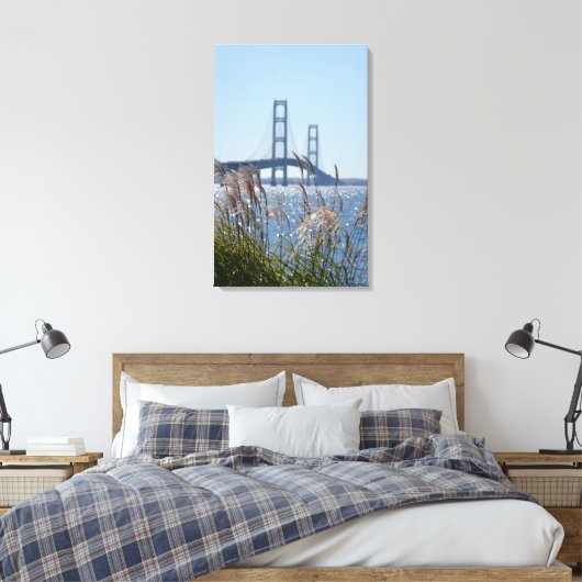 Mackinaw Bridge Canvas Afdruk (Insitu (Slaapkamer))