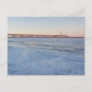 Mackinaw Bridge in Winter Briefkaart