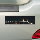 Mackinaw Bridge 's nachts ontstoken Bumpersticker (Op auto)