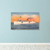 Mackinaw City, MI - Uitzicht van de stad Cheboygan Canvas Afdruk (Insitu (Houten vloer))