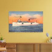 Mackinaw City, MI - Uitzicht van de stad Cheboygan Canvas Afdruk (Insitu (Woonkamer))