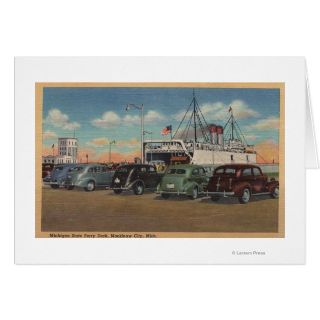 Mackinaw City, MI - Vue du quai des ferries de l'É (Devant horizontal)